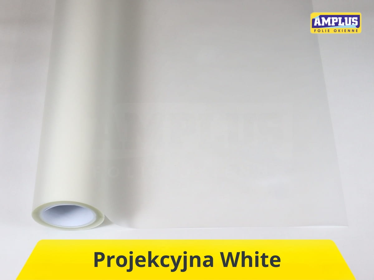 Projekcja na szybie biała, folia projekcyjna.