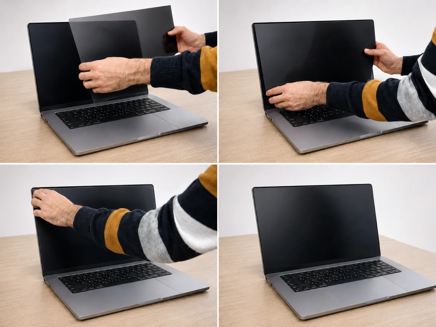 Attaching a privacy filter to a laptop screen